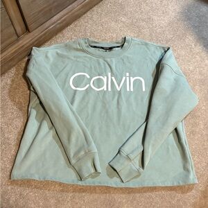 Calvin Klein Light Green Seafoam Mint Crewneck Sweatshirt size Small